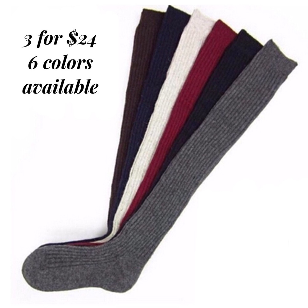 Sexy Knitted Over the Knee Black Socks - Picture 2 of 5